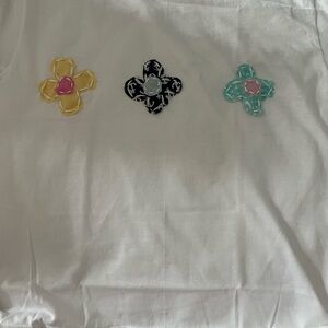 White Shirt with Floral Patchwork(Handmadebyme)